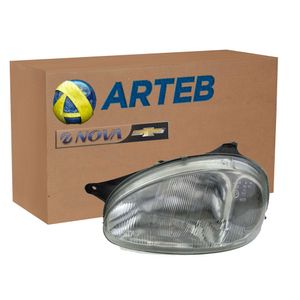 Farol Cromado Lado Esquerdo Lente De Vidro Corsa Classic 1994 A 2000 Arteb 160179