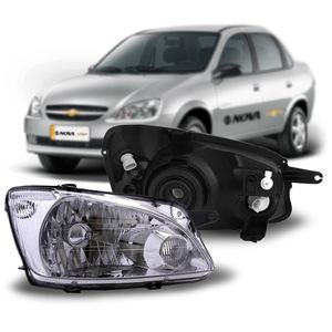 Par De Farol Cromado Ls Lt Advantage Corsa Classic Imports KIT789