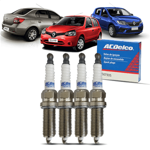 Jogo Vela Ignição 1.0 16v Clio 2005 A 2013 16v Acdelco JG19347305
