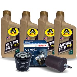 4 Oléos 0w20 Sn Dexos1 Sintetico + Filtro De Óleo Do Motor E Combustível Spin 2017 Em Diante Menzoil