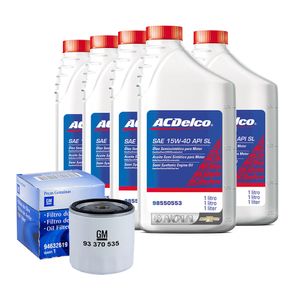 Kit Troca De Óleo Motor 15w40 Api Sl Semissintético Com Filtro Orignal  - Acdelco KIT404