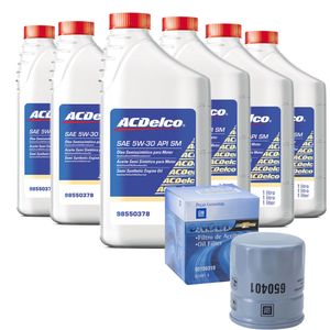 Kit Troca De Óleo E Filtro 5w30 Sm Semissintético 6 Litros Astra /s10 /zafira /blazer /vectra Peças