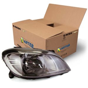 Farol Dark Chrome Lado Direito Prisma 2007 A 2012 Arteb 160758