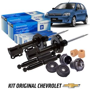 Amortecedores Dianteiros E Traseiros 1.0 Com Batentes Corsa 2002 A 2005 Peças Genuínas GM KIT399B