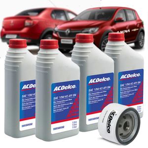 Kit Troca De Óleo 10w40 Acdelco 1.0 16v Clio 2005 A 2013 1.0 16v Kit Nova KIT1858