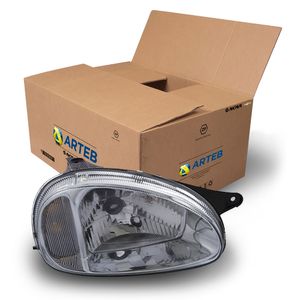 Farol Lado Direito Carcaca Preta Lente Lisa Corsa Arteb 160254
