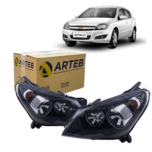 Par Farol Mascara Negra Hatch Vectra 2006 A 2008 Arteb KIT2480