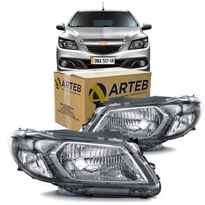 Farol Mascara Negra Dianteira Onix 2013 A 2018 Arteb KIT2492