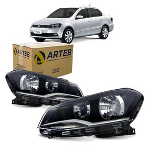 Farol Mascara Negra Dianteira Foco Duplo Gol 2013 A 2017 Arteb KIT2498