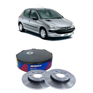 Disco Freio Dianteiro Sólido  Peugeot-207 2008 A 2015 1.4 8v Flex 1.6 16v Flex Peças Genuínas GM KIT2600