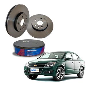 Par Disco De Freio Ventilado Vectra 2.0 2.2 2.4 16v Flex Gás Acdelco KIT2363