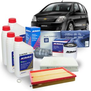 Kit Óleo 5w30 Sintético + Filtros Ar Combustível Ac Flex Meriva 1.4 1.8 flex Acdelco KIT1625