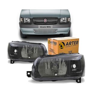 Par Farol H4 Mascara Negra Fiorino Fiorino 2005 A 2012 Arteb KIT2709