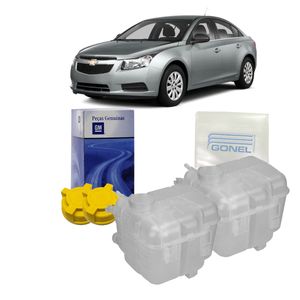 2 Reservatorio De Radiador Com Tampa Cruze 2012 A 2015 Kit Nova KIT2800
