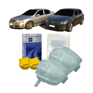 2 Reservatorio De Radiador Com Tampa Com Furo Sensor 1999 A 2012 Kit Nova KIT2798