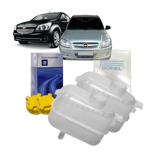 2 Reservatorio De Radiador Com Tampa 3 Sa¡das 2009 A 2016 Kit Nova KIT2796