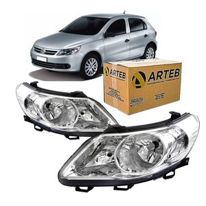 Par Farol H7/h1 Com Defletor De Malha Gol V Arteb KIT2663