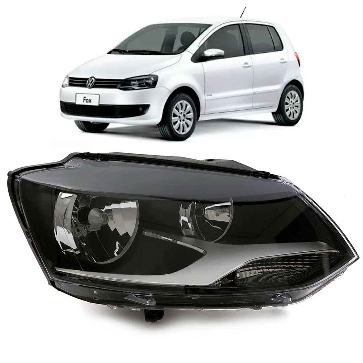 Farol Duplo H7/h1 Regulagem Manual Space Fox Lado Direito Spacefox