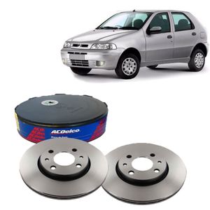 Par Disco Freio Dianteiro Fiat Palio 1.6 16v Gas 1.8 8v Flex Gas Acdelco KIT2626