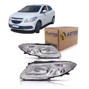 Par Farol Cromado Dianteiro Prisma 2013 A 2016 Arteb KIT2489 160773 160774