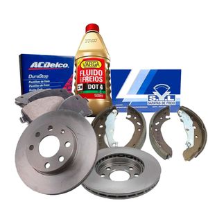 Par Disco Dianteiro Ventilado + Pastilhas Fluido Sapatas Celta E Corsa Kit Nova KIT2325