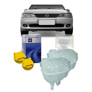 2 Reservatorio De Radiador Com Tampa Vectra /3 Bicos Kit Nova KIT2776
