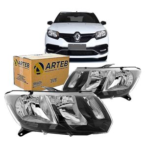 Par Farol Duplo H1/h7 Sandero 2015/ Stepway / Gt Line (masc.cromada/friso Preto)  Sandero 2015 A 201