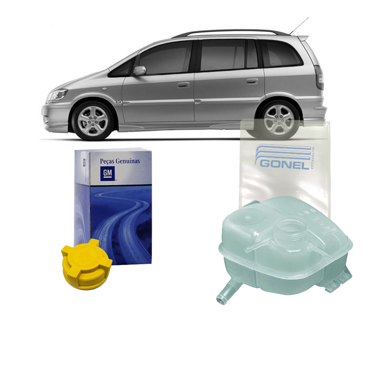 Reservatorio De Radiador Com Tampa Zafira G1233 Kit Nova KIT2791