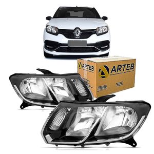 Par Farol Duplo H1/h7 Sandero Masc. Negra Logan /sandero Arteb KIT2669