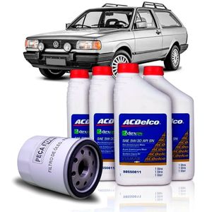 Kit Troca Óleo 5w-40 Api Sn + Filtro De Parati 1.6 8v Carburado 1.8 Gls 2.0 8v 2.0 16v Gti 1.8 Kit N