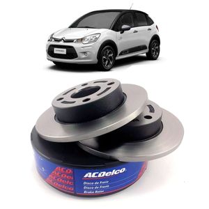 Par Disco Freio Dianteiro Citroen C3 1.6 16v Gas Acdelco KIT2636