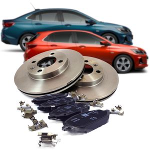 Kit Freio Disco + Pastilhas Onix 1.0 turbo aspirado Peças Genuínas GM KIT1921