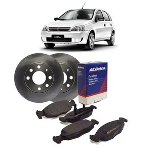 Kit Freio Disco Sólido Pastilhas Dianteira 1.0 Corsa 1.0 vhce flex Peças Genuínas GM KIT2496