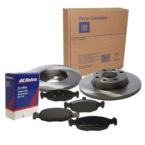 Kit Freio Disco Sólido E Pastilhas Dianteira Prisma 1.0 vhce flex /celta /corsa Peças Genuínas GM KI