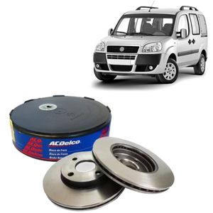 Par Disco De Freio Dianteiro Fiat Doblo 1.3 16v Gas 1.8 8v Flex 1.4 1.6 Gas Acdelco KIT2607