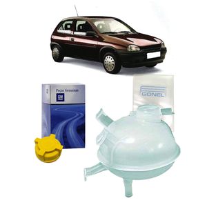 Reservatorio De Radiador Com Tampa Prisma /agile /meriva /montana /corsa /vectra /16v 3 Bicos Kit No