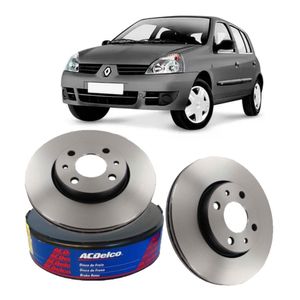 Par Disco Freio Dianteiro Renault Clio 1.6 8v Gas 16v Flex Acdelco KIT2598