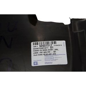 Parabarro Parcial Dianteiro Lado Direito Metade Traseira  Peças Genuínas GM 52037217