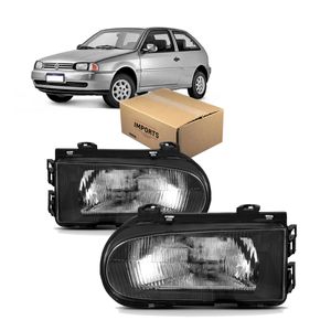 Par Farol Dianteiro Mascara Negra Gol Imports KIT2832