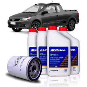 Kit Troca Óleo 5w-40 Api Sn + Filtro De Saveiro 1.6 8v 1.8 8v 2.0 8v Tsi G3 Ap Kit Nova KIT2050