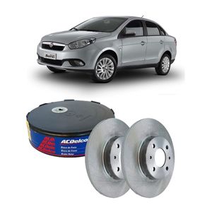Par Disco Freio Solido Dianteiro Grand Siena 1.4 8v Flex 1.6 Flex Acdelco KIT2591