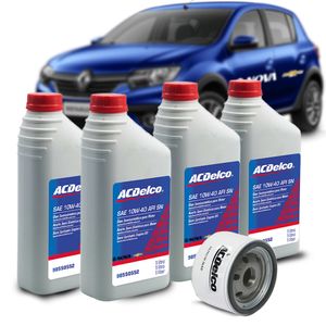 Kit Troca De Óleo 10w40 + Filtro Logan 1.0 16v /clio /sandero Acdelco KIT1853