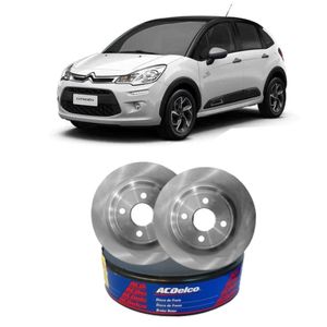 Par Disco Freio Dianteiro Sólido Citroen C3- C 3 Acdelco KIT2584