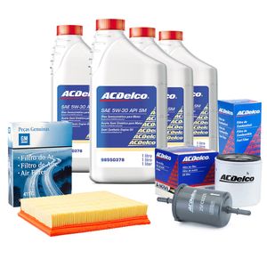 Kit Troca De Óleo 5w30 E Filtros Sm Semissintético Spin Peças Genuínas GM KIT463