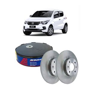 Par Disco Freio Solido Dianteiro Mobi 1.0 8v Flex Acdelco KIT2592
