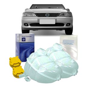 2 Reservatorio De Radiador Com Tampa Vectra /se Furo Sensor Kit Nova KIT2768