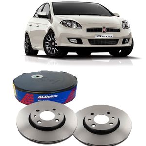 Par Disco Freio Dianteiro Fiat Bravo 1.8 16v Flex Acdelco KIT2623