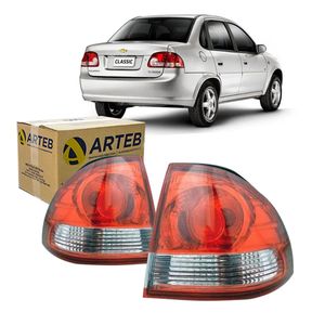 Par Lanterna Arteb Traseira Vermelha Classic KIT2507 460413 460414