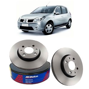 Par Disco Freio Dianteiro Renault Sandero- Logan 1.6 16v Flex 8v Flex Acdelco KIT2602