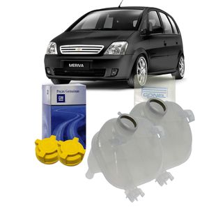 2 Reservatorio De Radiador Com Tampa Meriva /1.8 3 Sa¡das Kit Nova KIT2788